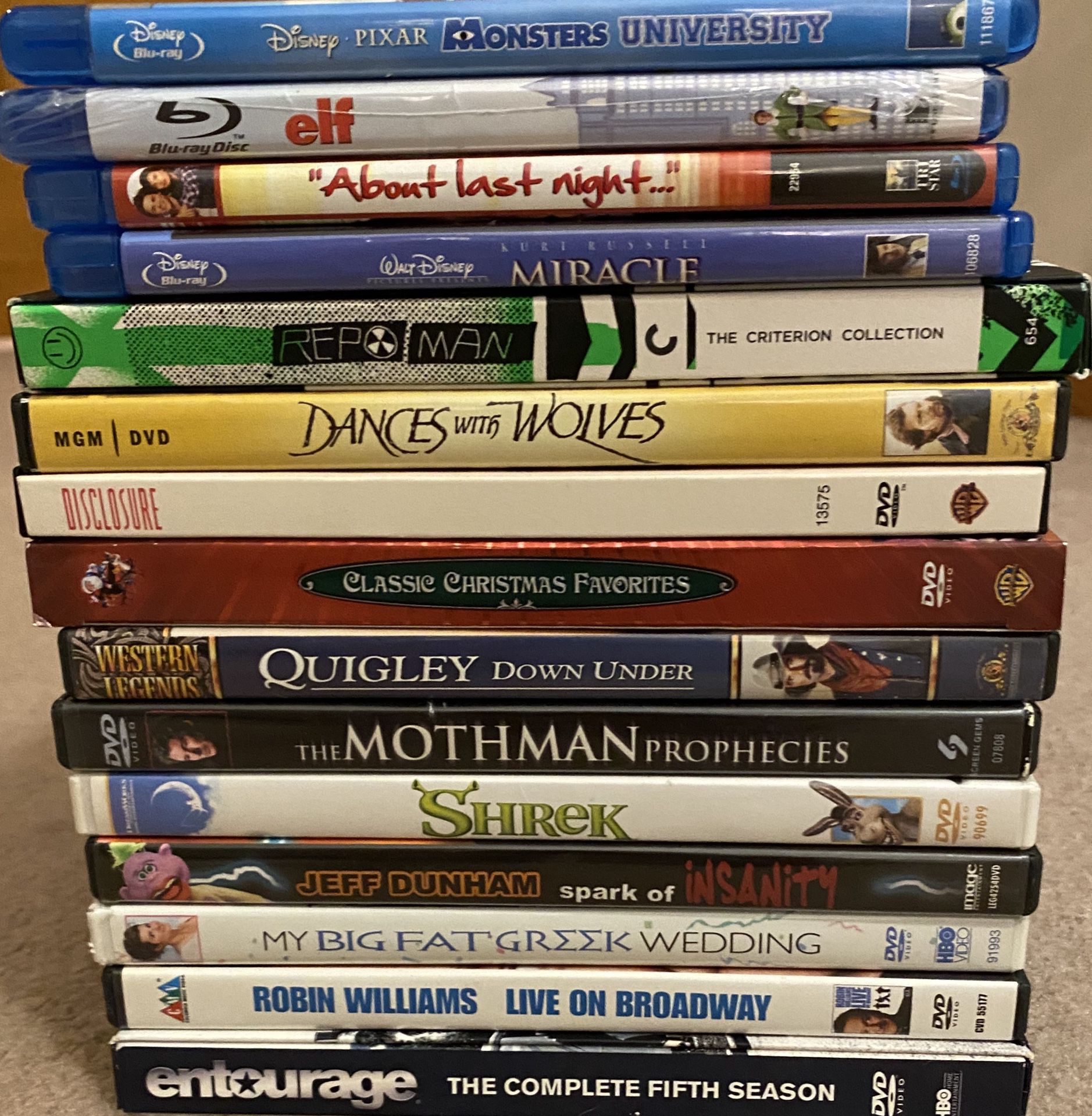Lot of 15 Various Genre DVDs