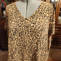 Leopard Print V Neck