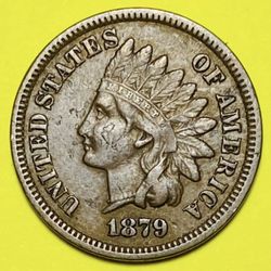 1879 U.S. INDIAN HEAD PENNY CENT 1c COIN (XF-Extra Fine)