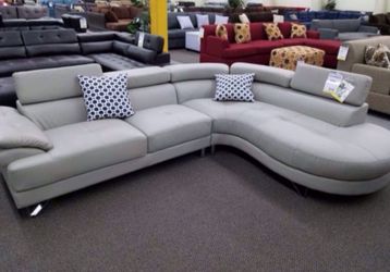 New grey bonded leather sofa sectional
