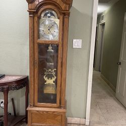 Grand Father Clock Golden Oak 1989 Purchased Date