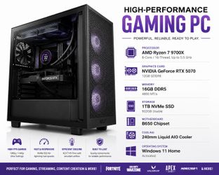 High-End Gaming PC – Ryzen 7 9700X | RTX 5070 | 16GB DDR5 | 1TB SSD
