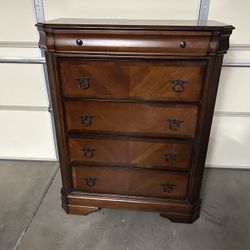 Dark Wood 5 Drawer Chest