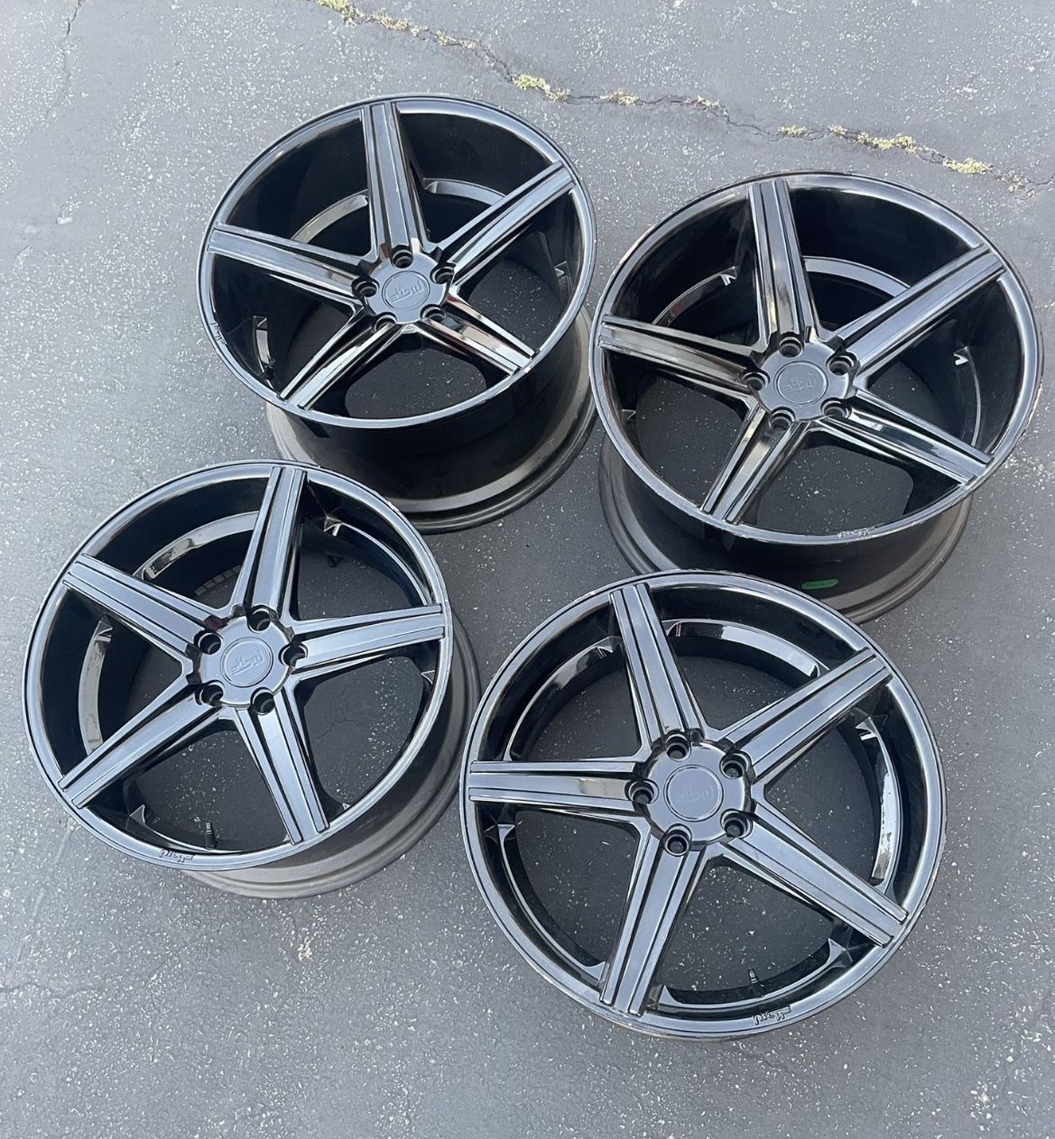 4 -   Niche Apex 20in Staggered 5x120 5x4.75 Black Rims Wheels 8.5in 10.5in !