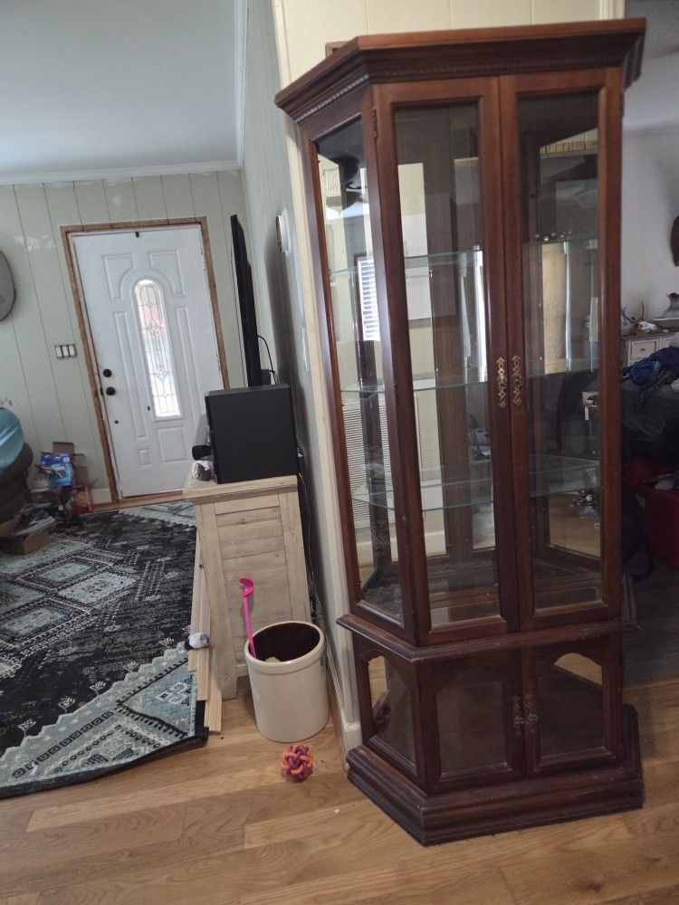 Glass & Wood CURIO CABINET