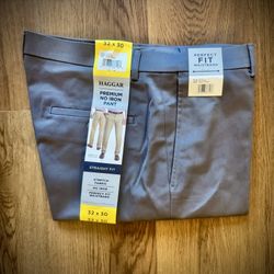 Haggar Men’s No Iron Pant 32x30 NEW 