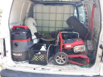 Car wash setup with van