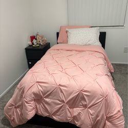 TWIN Bed Frame + TWIN Mattress + TWIN Box Spring + NightStand + Desk + Chair