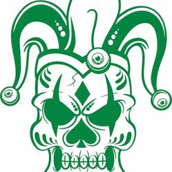 Green clown, face window decal sticker