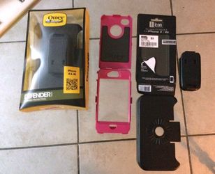 Otterbox ONE Pink iPhone 4 case + TWO belt holsters