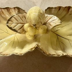 1950’s Ceramic Yellow Hummingbird Divided Candy Dish