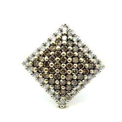 Woman’s Ladies 14k Yellow Gold Chocolate Diamond Cluster Ring .82 CTW Size 7 GP3094096