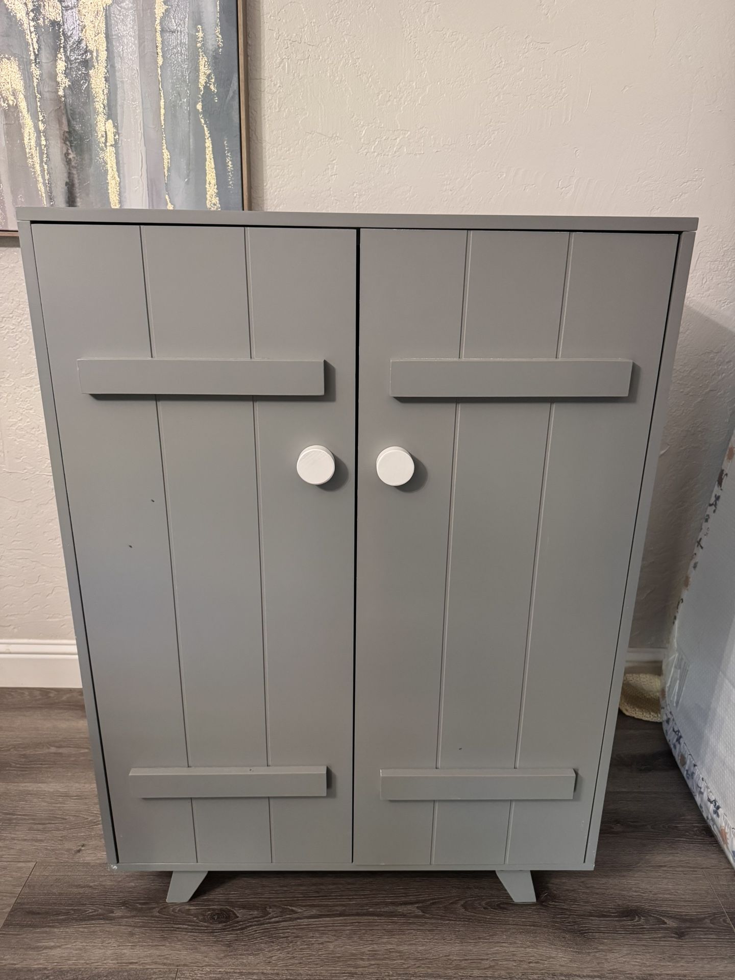 Gray Wooden Storage Cabinet / Armoire 🪵✨