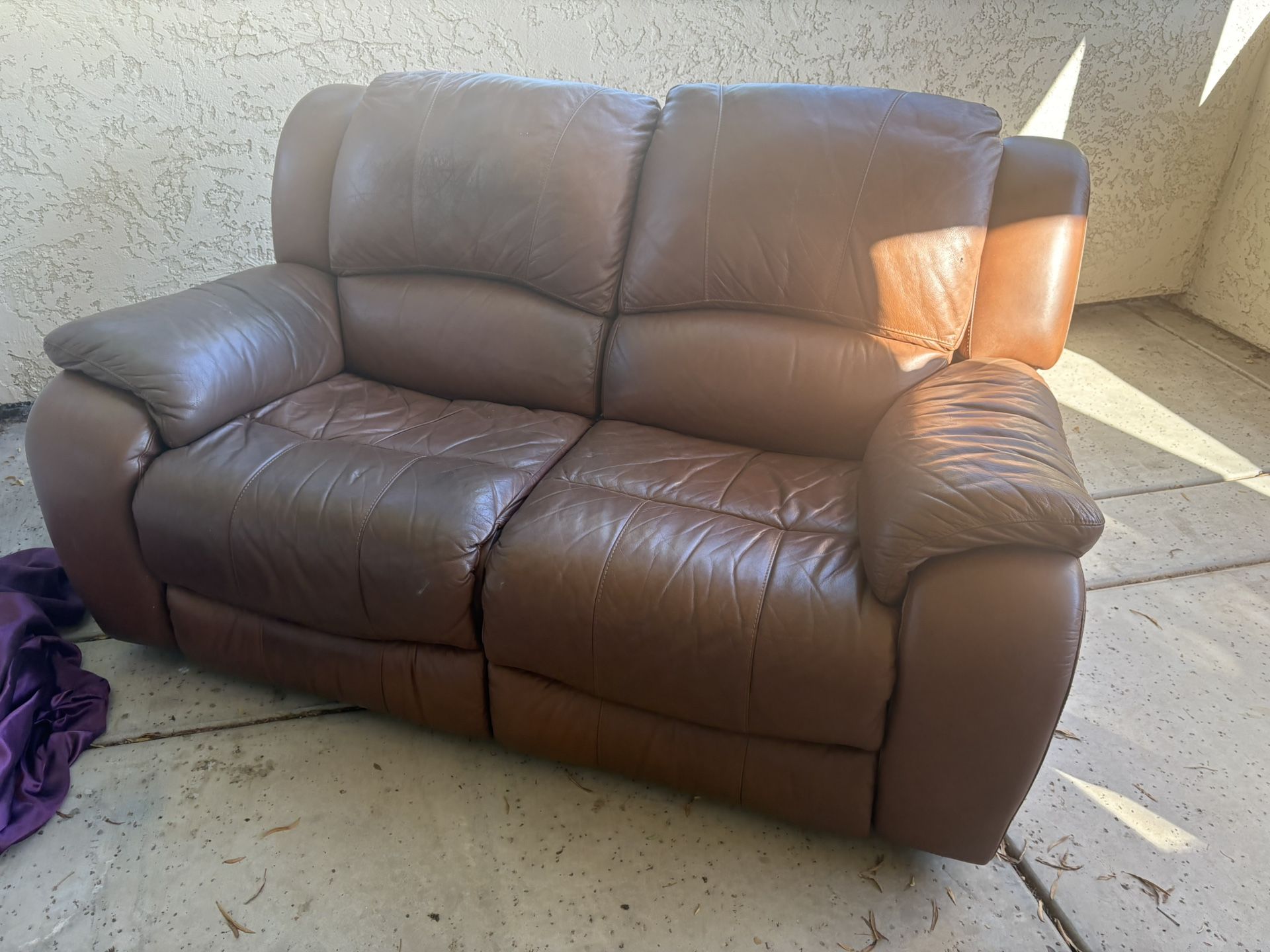 Leather Reclining Sofa 