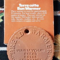 Terra Cotta Bread Bun Roll Warmer