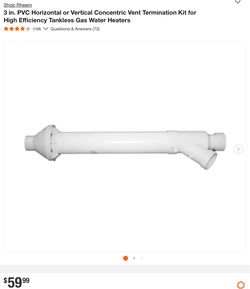 3 in. PVC Horizontal or Vertical Concentric Vent Termination Kit for High Efficiency Tankless Gas Water Heaters