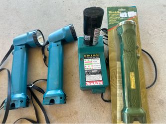 Makita 1 New Flashlight , 2 used , battery and Charger, works great!