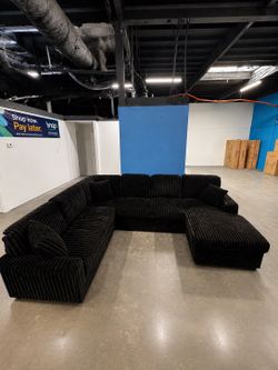 🔥 New Oversized Fluffy Corduroy Sofa Sleeper Sectional Couch $10 Down