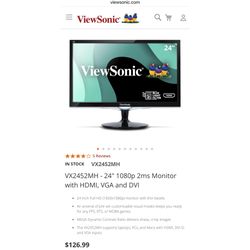 VX2452MH - 24" 1080p 2ms Monitor with HDMI, VGA and DVI