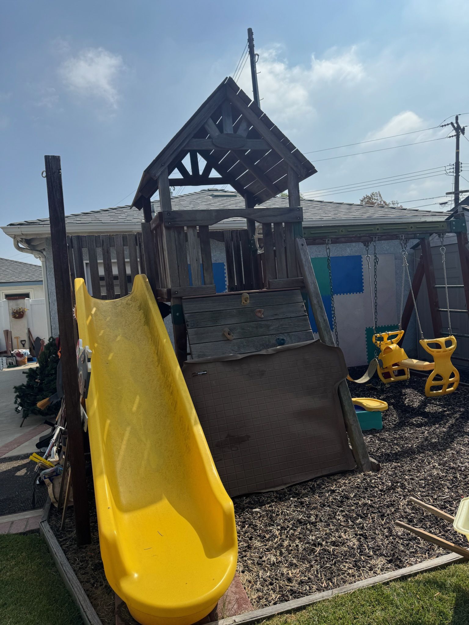 Wooden Outdoor Play Set Jungle Gym Swing Set 