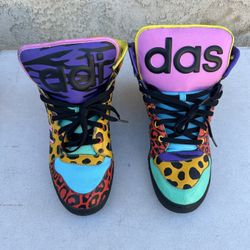 Adidas Originals by Jeremy Scott Instinct Hi Black Light Aqua Size 10.5