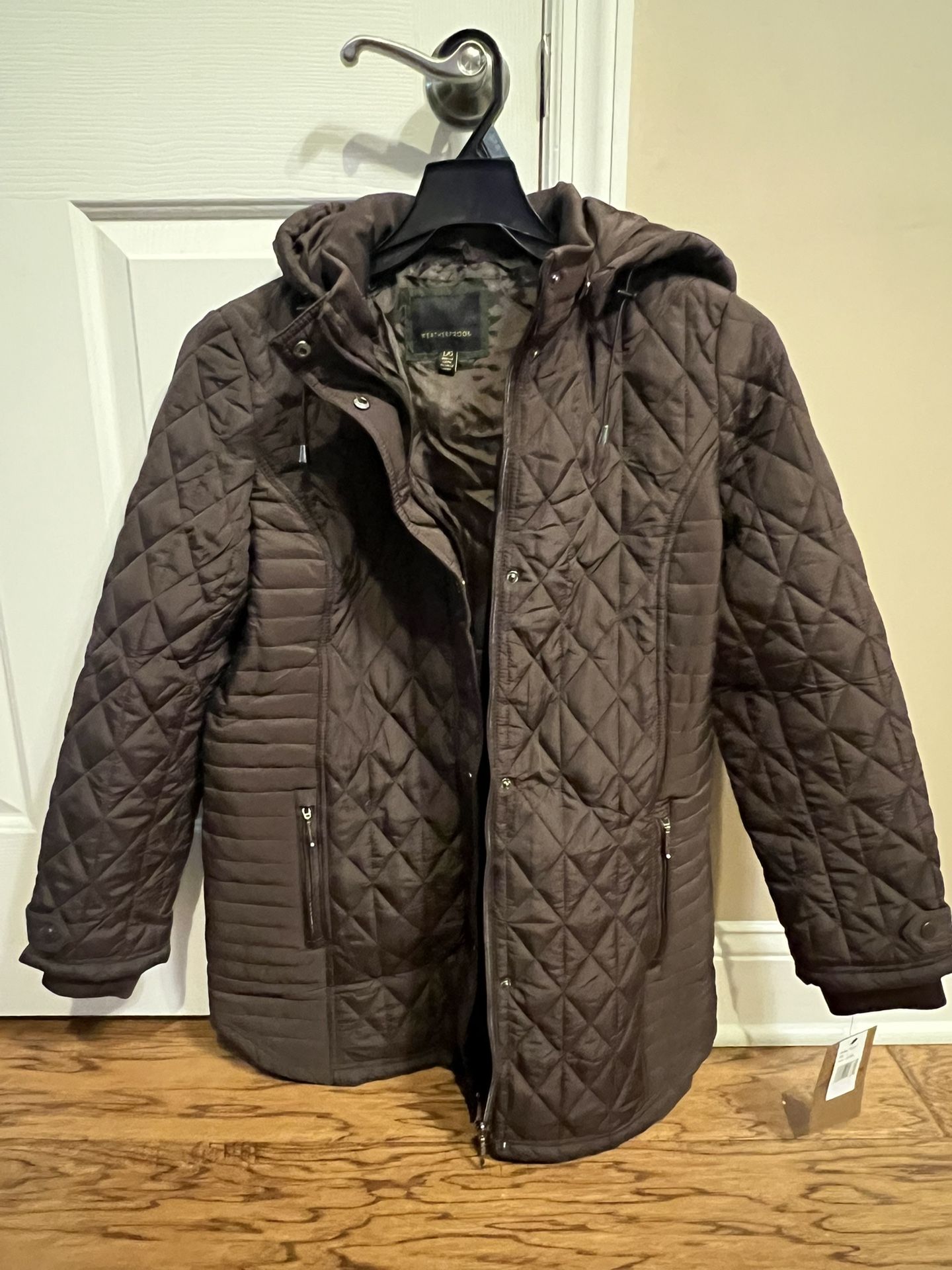 NWT Women’s Weatherproof Parka Jacket With Detachable Hood (Cocoa) - Large