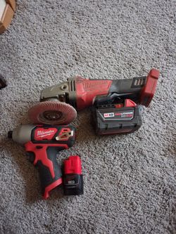 🔧 Milwaukee Cordless Tool Set – M18 Grinder + M12 Impact + Batteries