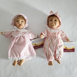Pair of Baby Dolls~Expressions by Berenguer~1995~Yawning and Sad