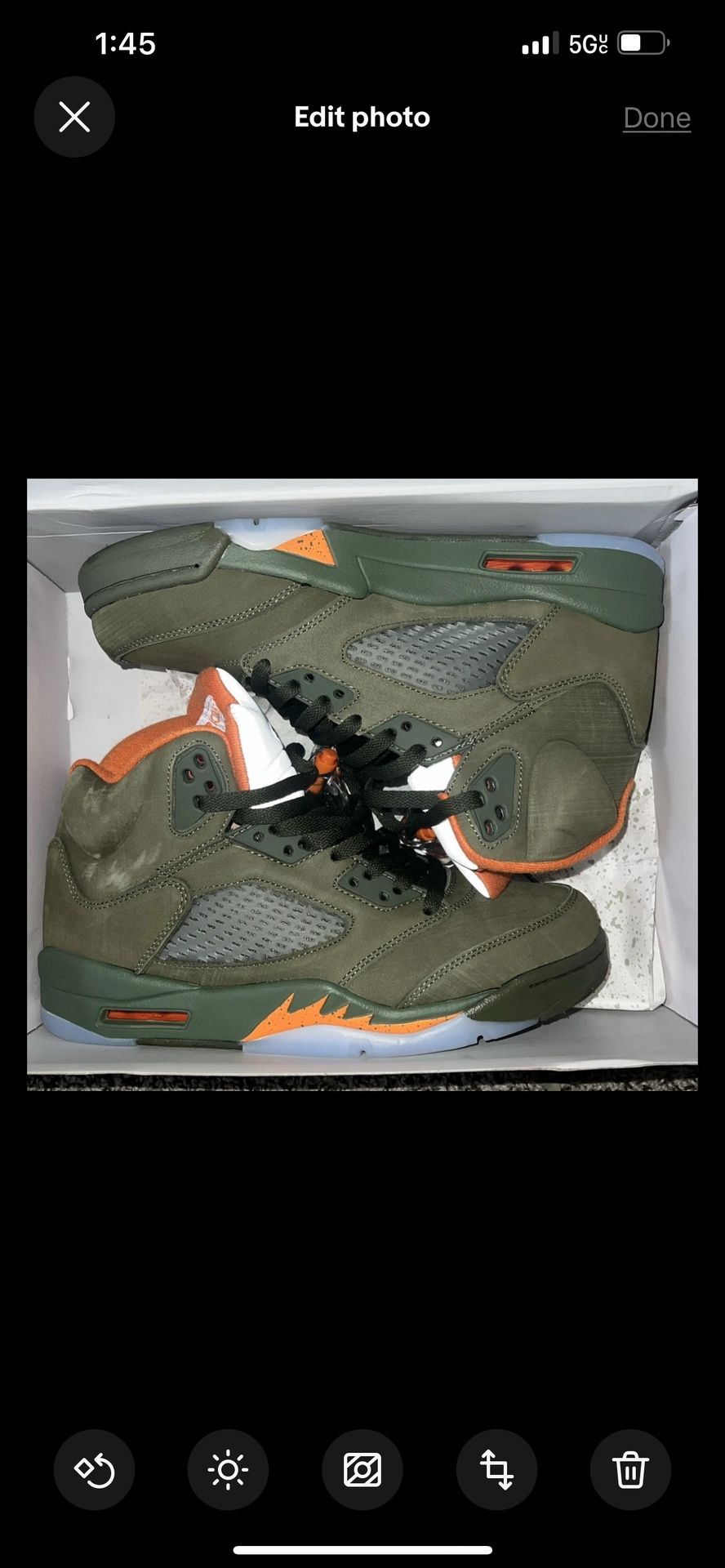 Air Jordan 5 Army olive Size 10 Men