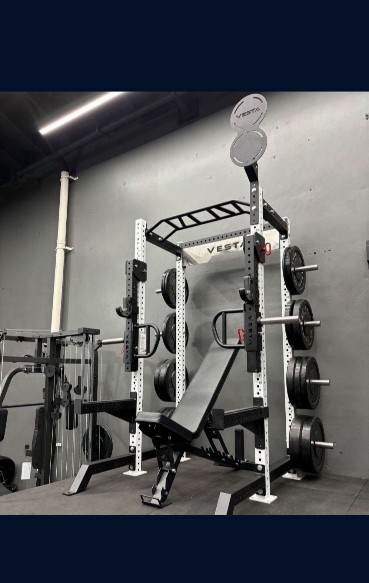 Half Rack DEAL | Adjustable Jammer Arms | Adjustable Bench | Olympic Barbell | Bumper Plates Set | Landmine | Gym Equipment