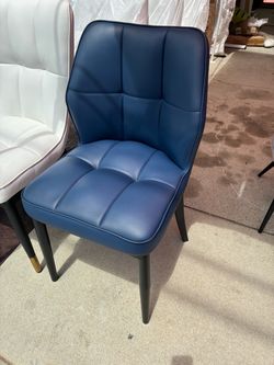 Blue leather chair