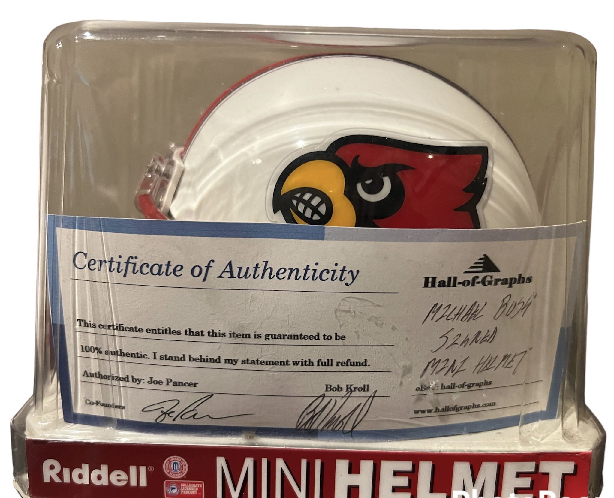 Michael Bush Autographed Louisville Cardinals Riddell Mini-Helmet (COA) for  Sale in Peoria, AZ - OfferUp
