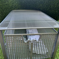 Silver Steel Organizer  Basket