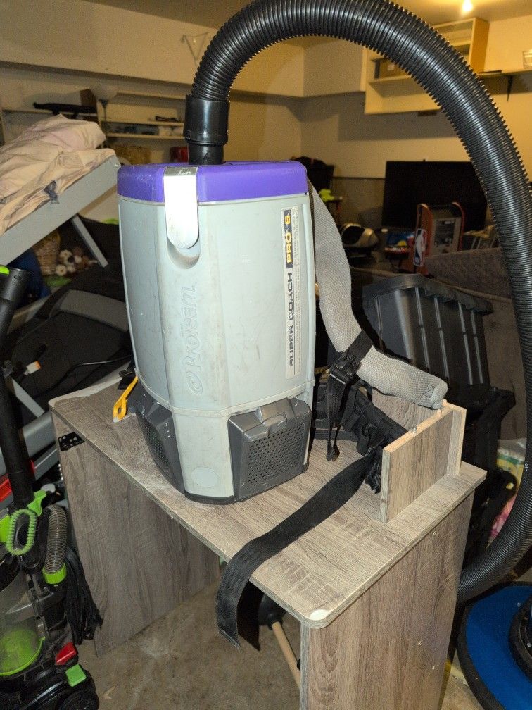 ProChem Backpack Vacuum Cleaner (Long power cord & extra bags included, NO WAND STICK)