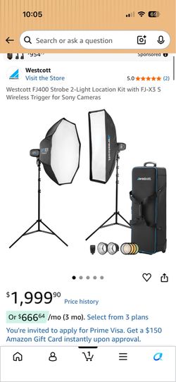 westcott FJ400 Strobe 2-Light Location Kit with FJ-X3 S Wireless Trigger for Sony Cameras