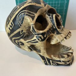 Life Size Biker Resin Skull Ashtray Halloween