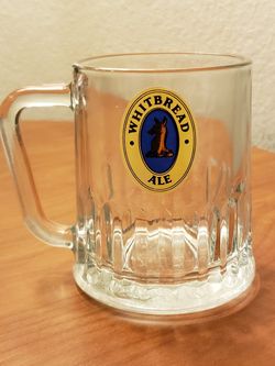Small VINTAGE WHITBREAD Glass, Beer/Ale Mug Traditional Rare Collectible