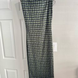 green and black midi dress