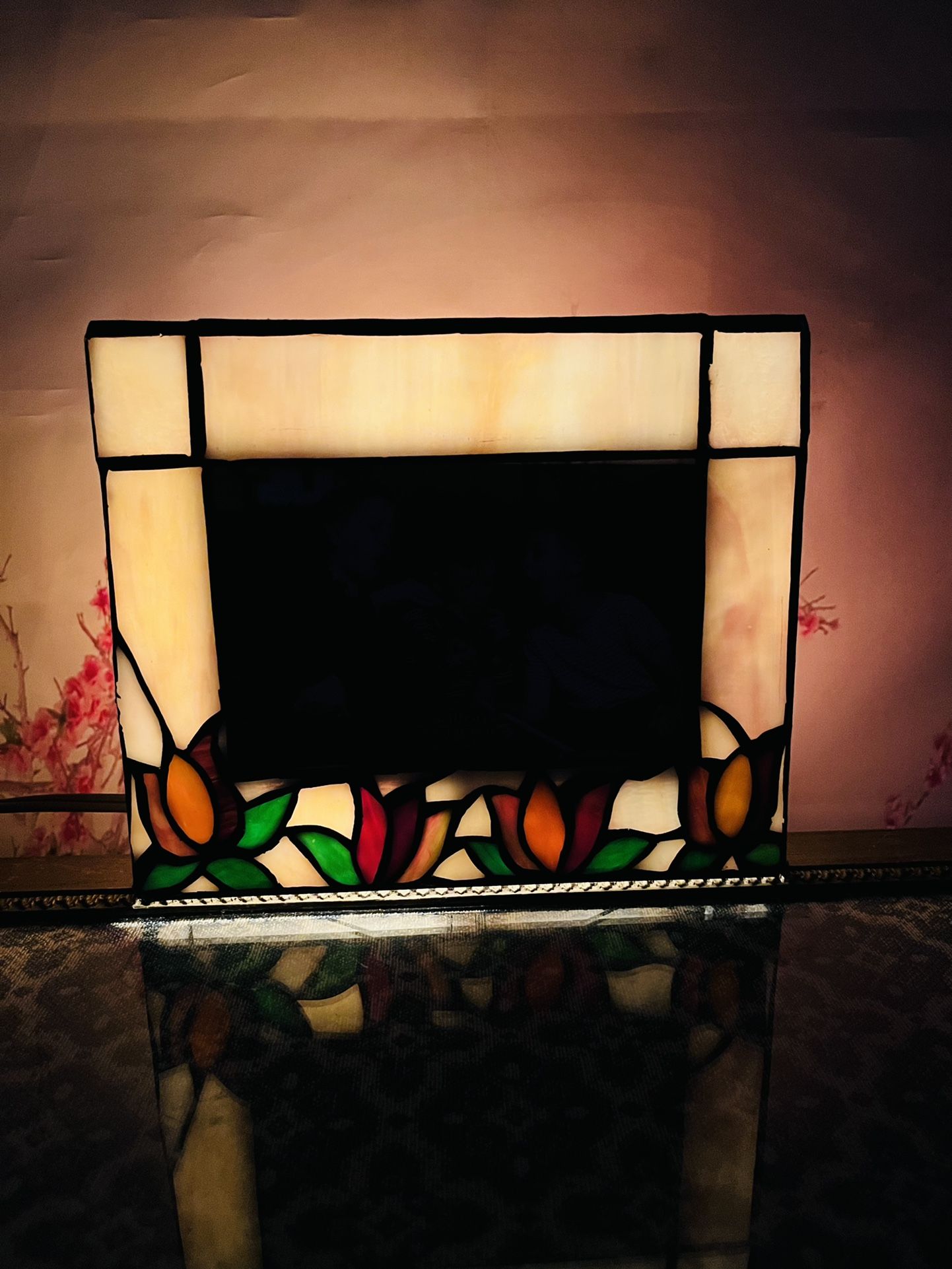 Vintage Stained Glass Photo Frame Night Light 