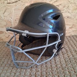 Baseball helmet with face protector