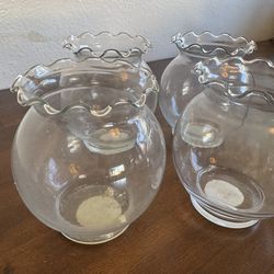 Scalloped Glass Candle Holders