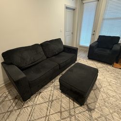 Couch, Armchair, Ottoman Set