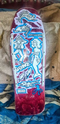 💥 mark GONZ Gonzales  skateboard deck "unofficialgonz"  10" OG SHAPE + glow rails, good condition 💥$35 FLASH FRIDAY OFFER
