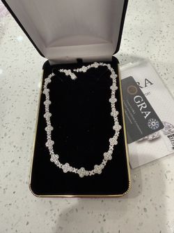 Gargantilla De Plata 925 Y Piedras De Moissanite 