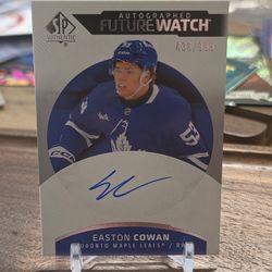 2025-26 SP Authentic Easton Cowan Future Watch Auto /999 #179 Maple Leafs RC 838/999