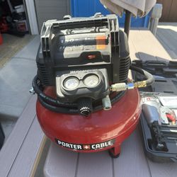 Porter Cable Air Compressor With Nail Gun