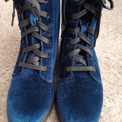 Blue Velvet Aldo Combat Boots (New) Size 8.5