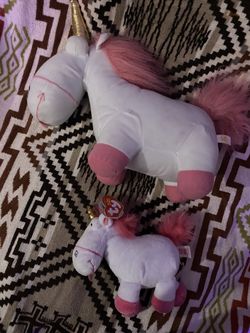 Two despicable me unicorns beanie babie
