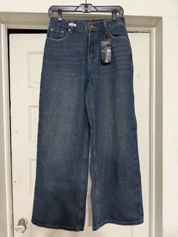 Wide Leg High-Rise Blue Jeans with Tags