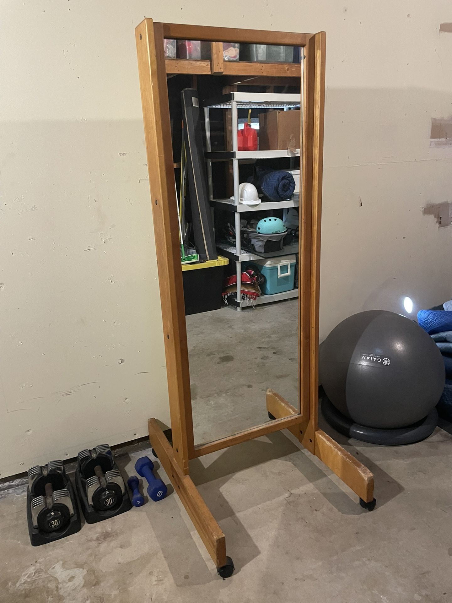 Rolling double sided mirror gym equipment home gym